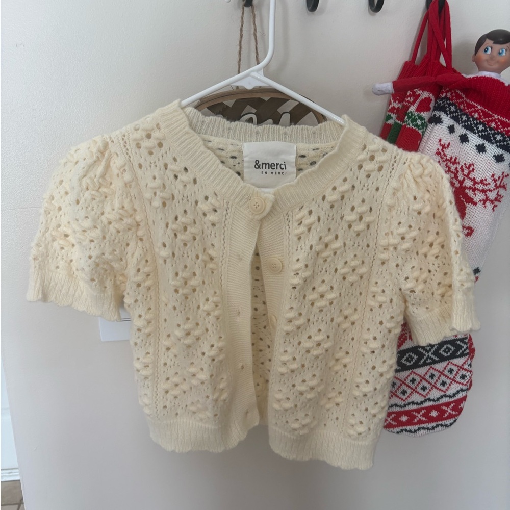 Boutique Cream Knit Cardigan